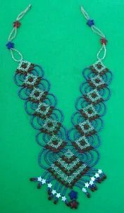 Vintage/antique Red White & Blue Patriotic Seed Bead Necklace - Picture 1 of 9