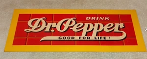 VINTAGE ANTIQUE ORIGINAL DRINK DR PEPPER BRICKS 15" METAL SODA POP GAS OIL SIGN! - Picture 1 of 6