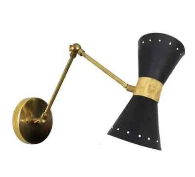 Lámpara de pared Diabolo de los años 50 estilo stilnovo negra Foto 1 de 4