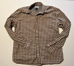 Magellan Outdoors Men’s XL Brown Plaid Long Sleeve Button Up Shirt - Picture 1 of 6