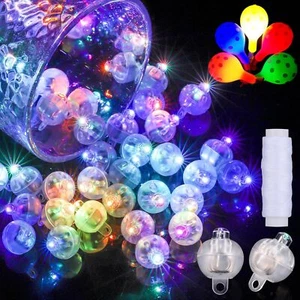 JIZZU Round LED Balloons Lights 80Pcs, Mini LED Lights Balloons Paper Lanterns - Picture 1 of 12