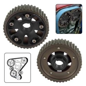 2PCS Adjustable Cam Gears For 1993-2001 Honda Prelude H22 DOHC VTEC Engine Black - Picture 1 of 9