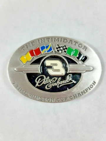 Dale Earnhardt The Intimidator 7 Time Winston Cup Champ Pewter Belt Buckle 1997 Cover