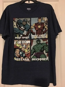 Marvel Comics Superhelden T-Shirt L Large Grafik Tee Kurzarm blau - Bild 1 von 3