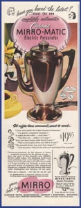 Vintage 1953 MIRRO Chrome Electric Coffee Percolator Maker 1950's Print Ad - Picture 1 of 1