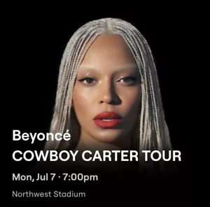 2x Beyonce Tickets Cowboy Carter Tour - July 7 (Landover, MD) - Picture 1 of 3