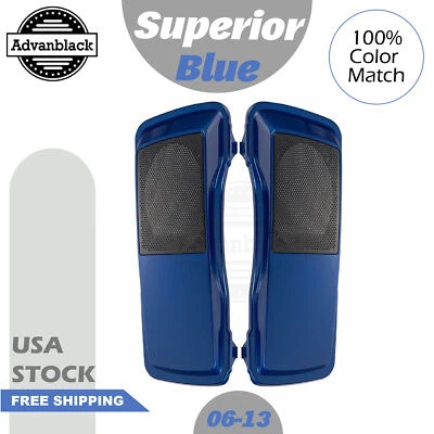 Superior Blue 6x9 Saddlebag Speaker Lids Fits 2006-2013 Harley Street Road Glide - Image 1 of 4