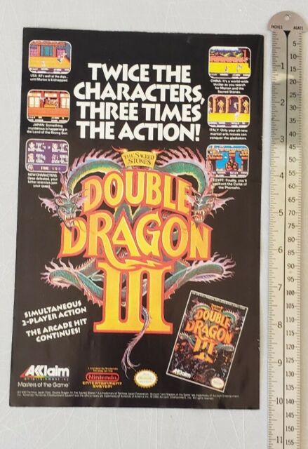 Double Dragon II The Revenge Game Box Art Poster 17x24 Nintendo