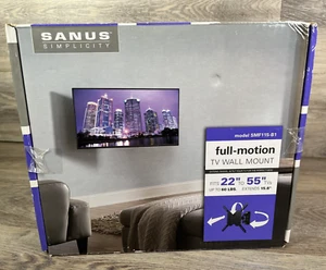 SANUS Simplicity 22"- 55" Extends 15” Full-Motion TV Wall Mount Black SMF115-B1 - Picture 1 of 10