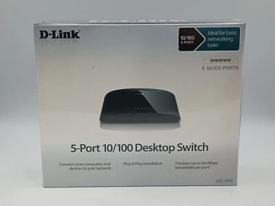 NEW D-Link DES (DES-1005E) 5-Ports External Ethernet 10/100 Desktop Switch  - Image 1 of 4