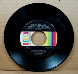 Ernest Tubb - It's For God, And Country, And You Mom/After The Boy Gets The Girl - Picture 1 of 5