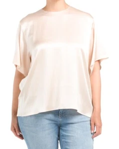 VINCE Plus Seiden Flatter Kurzarm Bluse (Größe XXL) - Bild 1 von 4