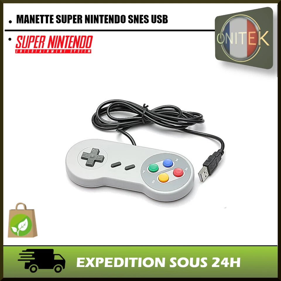 ✅ MANETTE NINTENDO DE JEU USB RETRO SNES SUPER NES PC WINDOWS MAC RASPBERRY PI