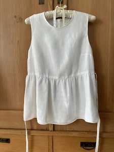 MaxMara white linen sleeveless top size 6 - Picture 1 of 4
