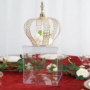 12" tall Clear Acrylic Display Box Centerpiece Wedding Pedestal Riser Column - Picture 1 of 9