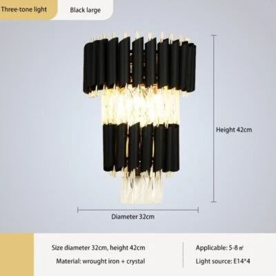 Lámpara de Pared LED Moderna Apliques de Cristal Iluminación Lámpara de Pared de Cabecera Pasillo Escaleras Foto 1 de 4