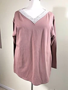 Túnica Embellecida APART Talla Grande 3X Topo Bronceado Elastizada Cuello en V Cuello en V - Imagen 1 de 6