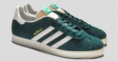 adidas Originals Gazelle Mineral Green White Mens Suede Sneakers IF9655 Olive - Image 1 of 4