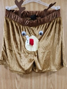 Mad Engine Men's Soft Reindeer Boxers with Antlers & Pom Pom Nose~Size SM NWT - Picture 1 of 3
