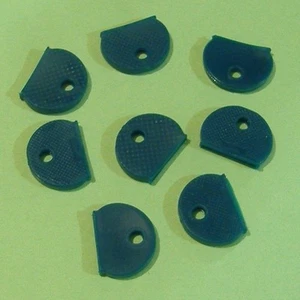 LOT OF EIGHT HUNTER GREEN COLOR KEY IDENTIFIER CAPS IDENTIFICATION FOR KEYS   - Picture 1 of 2