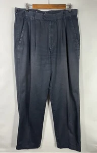 Ermenegildo Zegna Men's Size 50 Navy Blue Pleated Chino Pants - Picture 1 of 14
