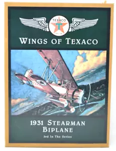 F173 Texaco Wings of Texaco 1931 Stearman Doppeldecker Druckguss Metall Coin Bank Neu im Karton - Bild 1 von 7