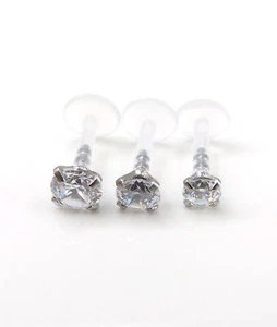 Helix Ear Rings 16G AB Flat Back Threadless Cartilage No Allergy Bioflex Triple - Picture 1 of 19