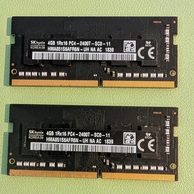 Memoria RAM de 8 GB (2X 4 GB) 1Rx16 PC4-2400T-SC0-11 DDR4 Foto 1 de 2