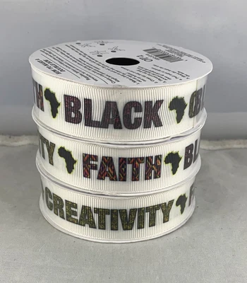 ONE TOGETHER BLACK HISTORY MONTH RIBBON LOT OF 3 ROLLS - Image 1 of 3