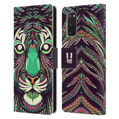 HEAD CASE DESIGNS AZTEC ANIMAL FACES LEATHER BOOK CASE FOR SAMSUNG PHONES 1 - Image 1 of 4