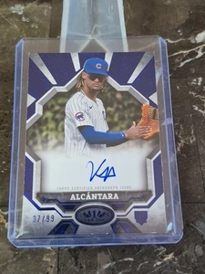 2025 Topps Tier One KEVIN ALCANTARA #BOA-KA Break Out Auto Blue Foil 37/ 99 Cubs - Picture 1 of 2