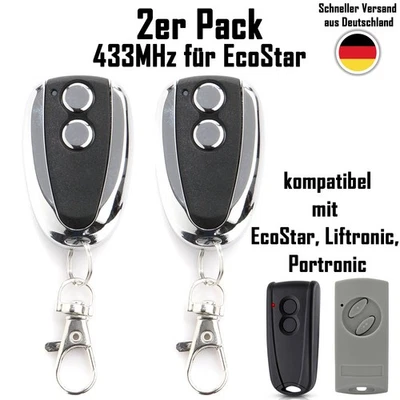 2 Stück EcoStar Handsender 433 MHz Ersatz für RSC2 RSE2 RSZ1 Liftronic Portronic - Bild 1 von 4