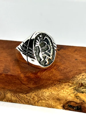 Anillo sello Kokopelli vintage talla 9 3/4 plata de ley 925 usado Foto 1 de 4