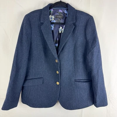 Blazer Talbots Aberdeen Mezcla Lana Azul Marino Talla 16 Corpocore Oficina de Negocios Foto 1 de 4