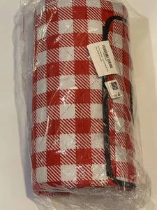 ZAZE Red Gingham Picnic Blanket Waterproof Easy Clean Large Outdoor New - Picture 1 of 5
