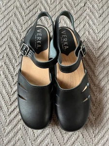 VERKA Clogs LIVLIG Swedish Comfort Clogs Size 41 US 10-10.5 Leather BLACKBERRY - Picture 1 of 14