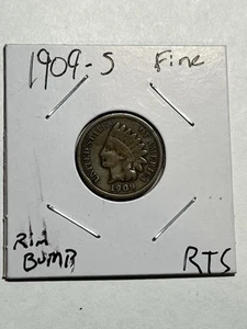 1909 S Indian Head Copper Cent F+ Key Date Nice Strike - Picture 1 of 4