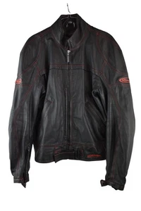 Corner Herren Schwarz Leder Gepolstert Motorrad Biker Jacke Größe 50 40' Brustumfang - Bild 1 von 8