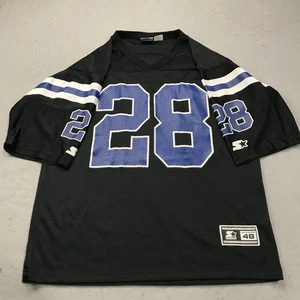VINTAGE Indianapolis Colts Jersey Mens 48 Large Black Starter Marshall Faulk 90s - Picture 1 of 9