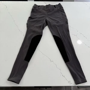 Kerrits Reitstrumpfhose Hose Damen grau Größe M Knieflicken gerippt Pferd - Bild 1 von 12