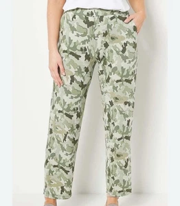 Susan Graver Lifestyle Damen Pull On Printed Spa Knit Leg Pants Moss Gr. M Neu - Bild 1 von 5