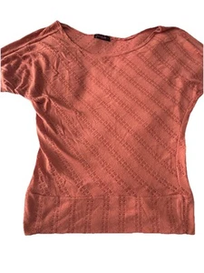 Annabelle Maternity Top Ribbed Rust Colored Short Sleeve Ex Large - Picture 1 of 12