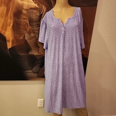 Ночная рубашка Croft And Barrow 1x Purple Hearts Sleepwear Pj - Изображение 1 из 4