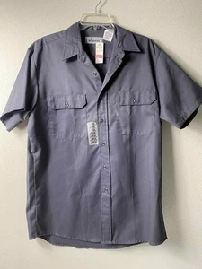 Vintage Rehböcke Hemd Herren L Blau Kurzarm Knopfleiste Workwear DEADSTOCK - Bild 1 von 5