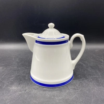 Pristine Williams Sonoma Brasserie Blue and White Creamer with Lid 4.75" Japan - Image 1 of 4