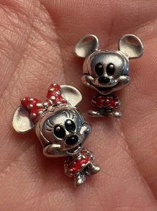 Authentic Pandora x Disney Mickey & Minnie Mouse Charms Set MSRP $160 - Picture 1 of 13