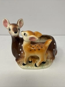 1950’s Vintage Deer Planter Doe and Fawn Ceramic Made In Japan - Picture 1 of 9