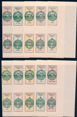 Налоговые марки Мексики, Синалоа SN11C-SN20C, 1913, пары имперских марок Se-tenant как новые без наклеек и следов - Изображение 1 из 4