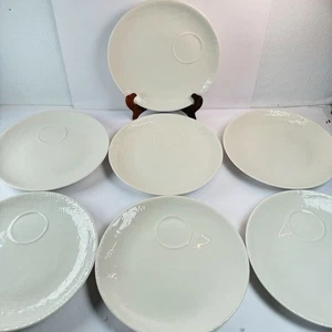 McNicol Stonewall China Vintage Set Of 7 Plates 8.5in Textured Ring Rare - Picture 1 of 24