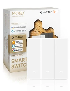 MOES Smart Matter WLAN interruptor de luz empotrado Homekit Alexa Google SmartThings - Imagen 1 de 10